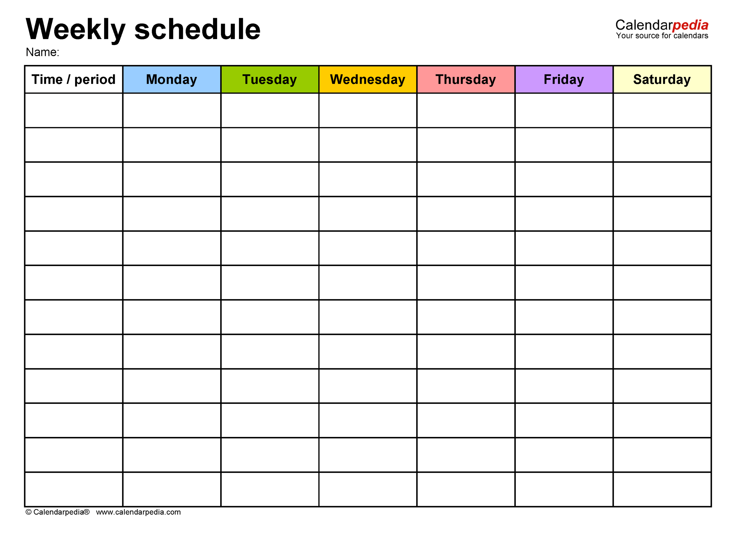 Free Weekly Schedule Templates For Word – 18 Templates With Blank Workout Schedule Template