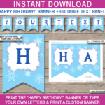 Frozen Party Banner Template Within Free Printable Party Banner Templates