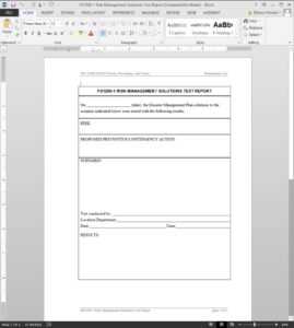 Fsms Risk Management Solutions Test Report Template | Fds1200-1 intended for Risk Mitigation Report Template