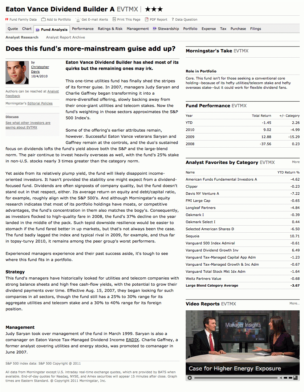 Fund Analyst Report (Sample) With Stock Analyst Report Template