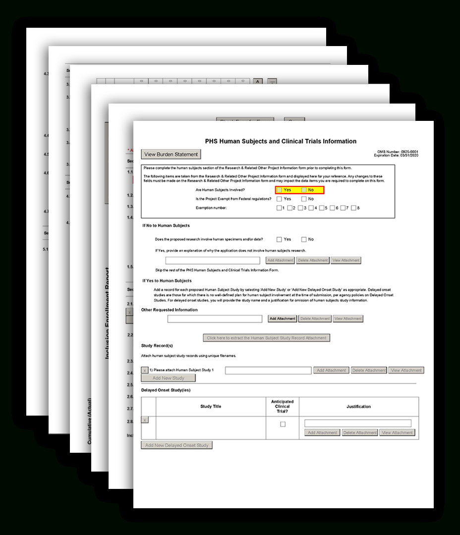 G.500 – Phs Human Subjects And Clinical Trials Information Within Monitoring Report Template Clinical Trials