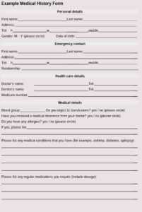 General Medical History Forms (100% Free) - [Word, Pdf] with regard to Medical History Template Word