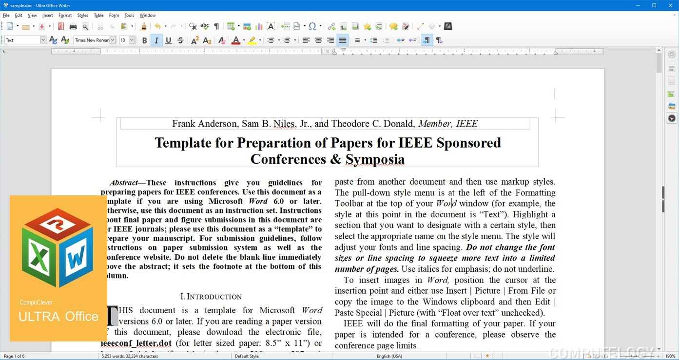 Get Ultra Office For Free, Microsoft Office Alternative Pertaining To Ieee Template Word 2007