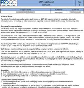 Gmp Audit Report. * Example Report * - Pdf Free Download throughout Gmp Audit Report Template