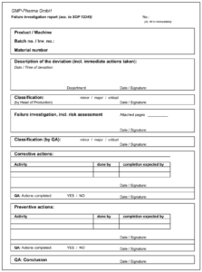 Gmp Logfile: Leitartikel - Gmp-Verlag: Logfile Leitartikel with Failure Investigation Report Template
