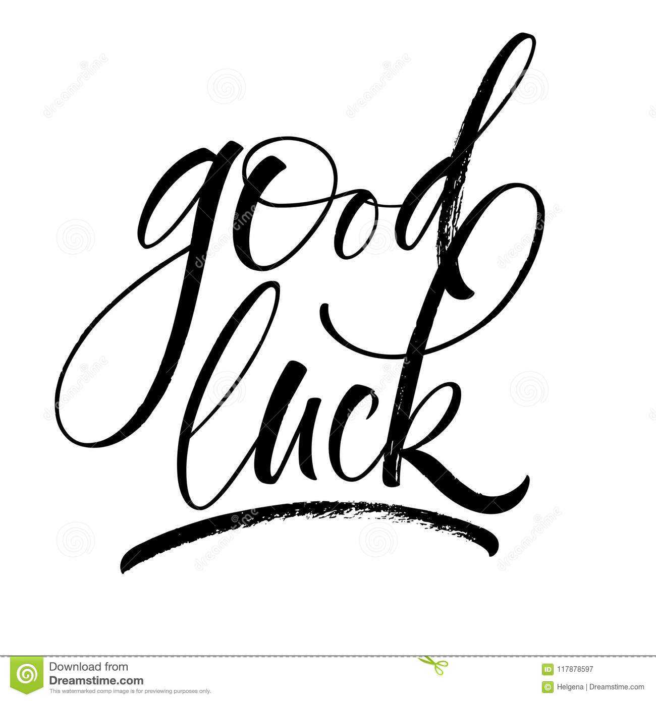 Good Luck Lettering Stock Vector. Illustration Of Best Throughout Good Luck Banner Template