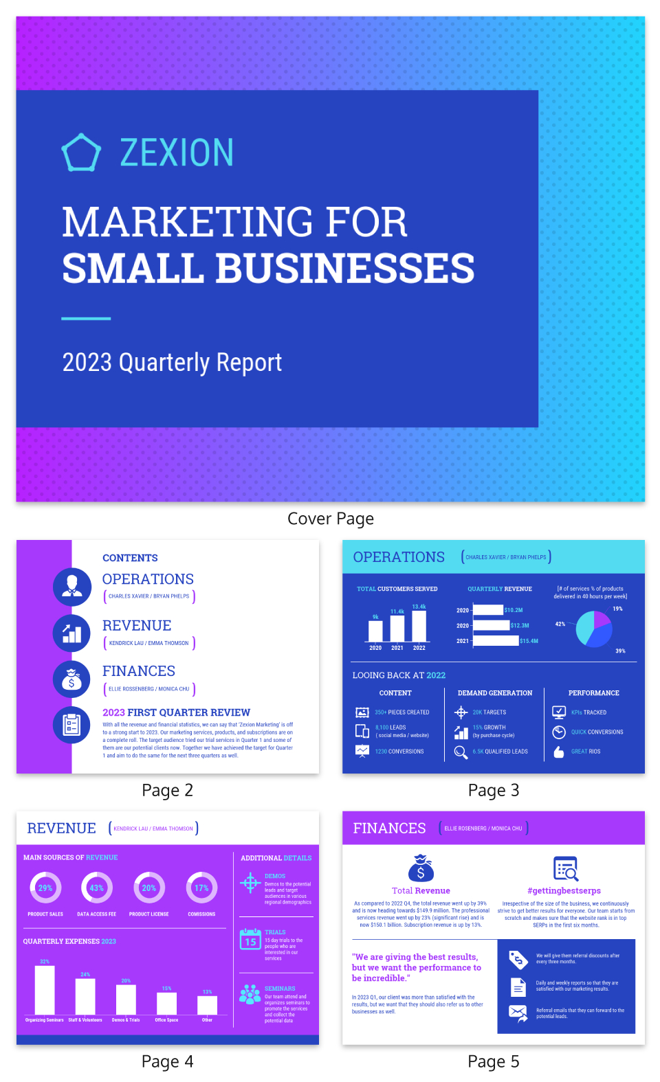 Gradient Business Marketing Quarterly Report Template With Business Quarterly Report Template
