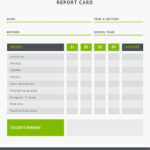 Green And Black Lines High School Report Card – Templates Throughout High School Report Card Template
