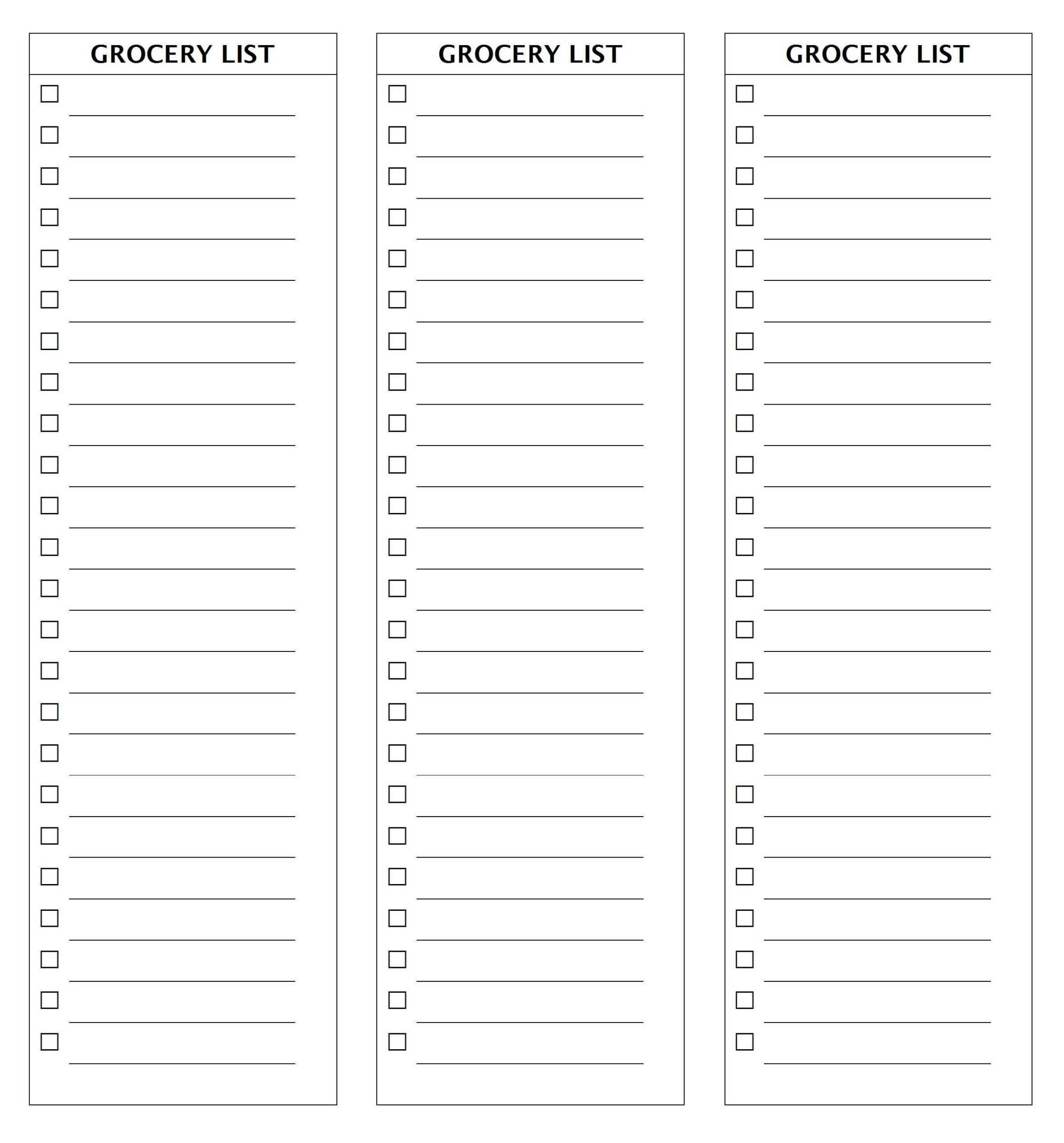 Grocery Lists Templates - Karan.ald2014 In Blank Grocery Shopping List Template