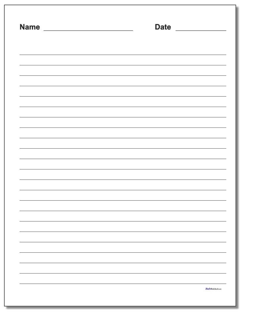 Handwriting Paper With Blank Four Square Writing Template