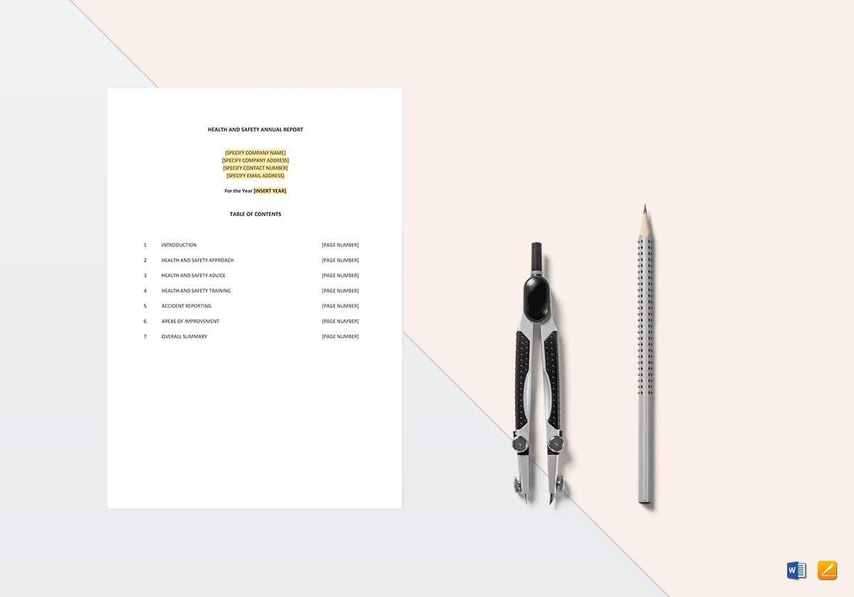 Health And Safety Annual Report Template In Annual Health And Safety Report Template