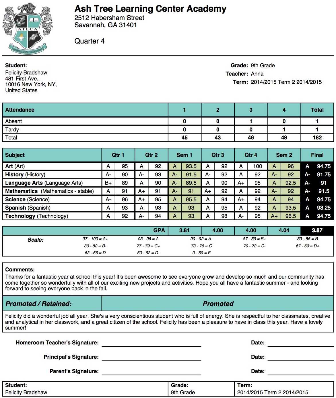 High School Report Card Sample - Report Card Templates Pertaining To High School Student Report Card Template