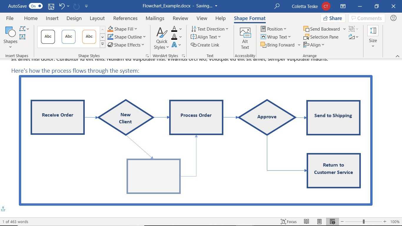 How To Create A Microsoft Word Flowchart With Microsoft Word Flowchart Template