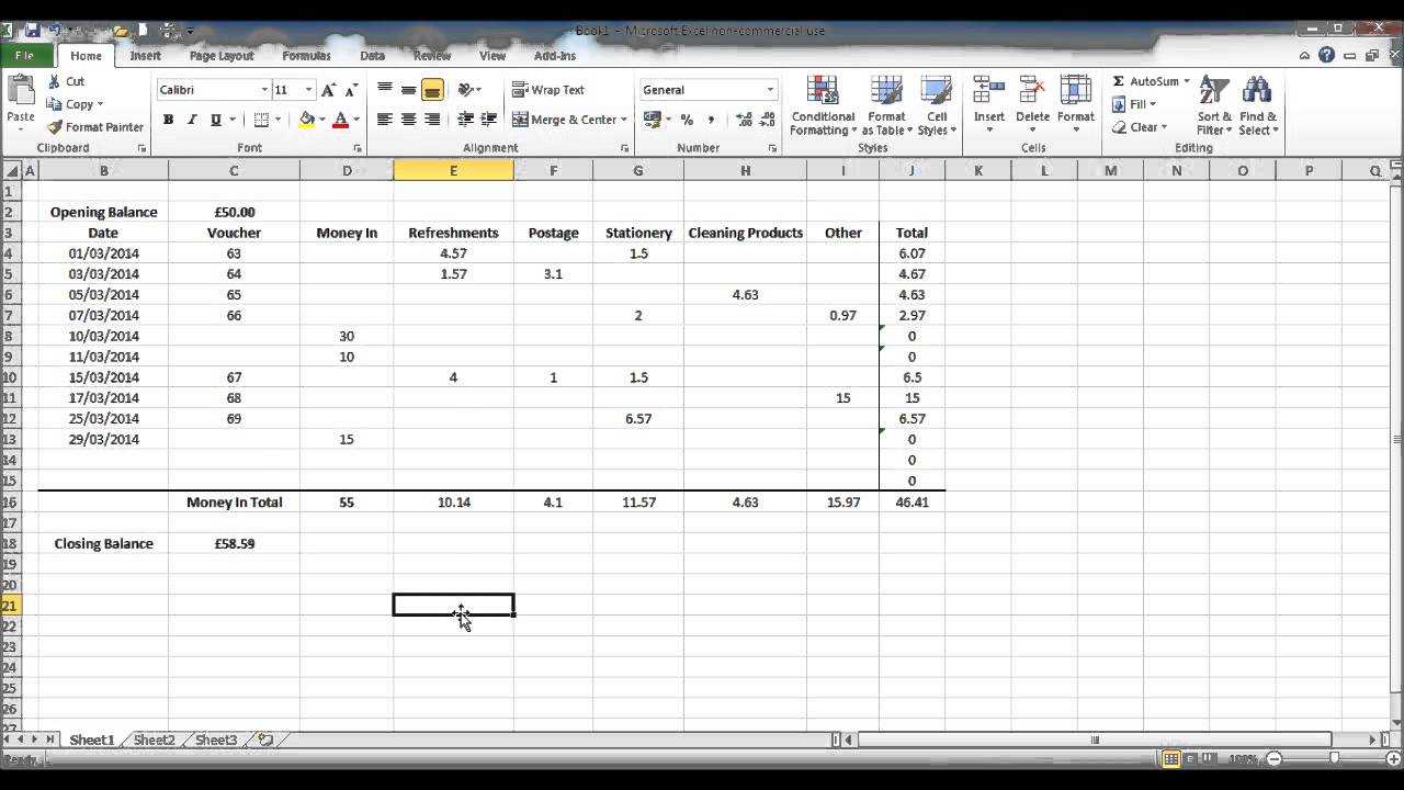How To Create A Petty Cash Template Using Excel – Part 4 With Regard To Petty Cash Expense Report Template