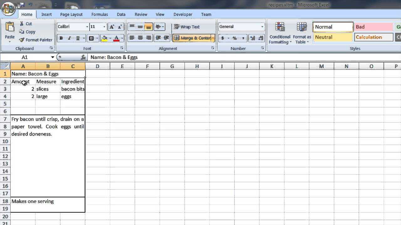 How To Create A Recipe Template In Word & Excel : Computer Tips Intended For How To Create A Book Template In Word