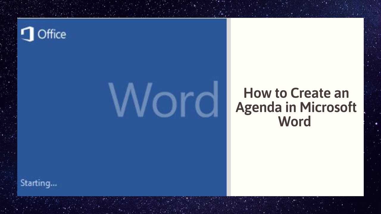 How To Create An Agenda In Microsoft Word With Agenda Template Word 2010