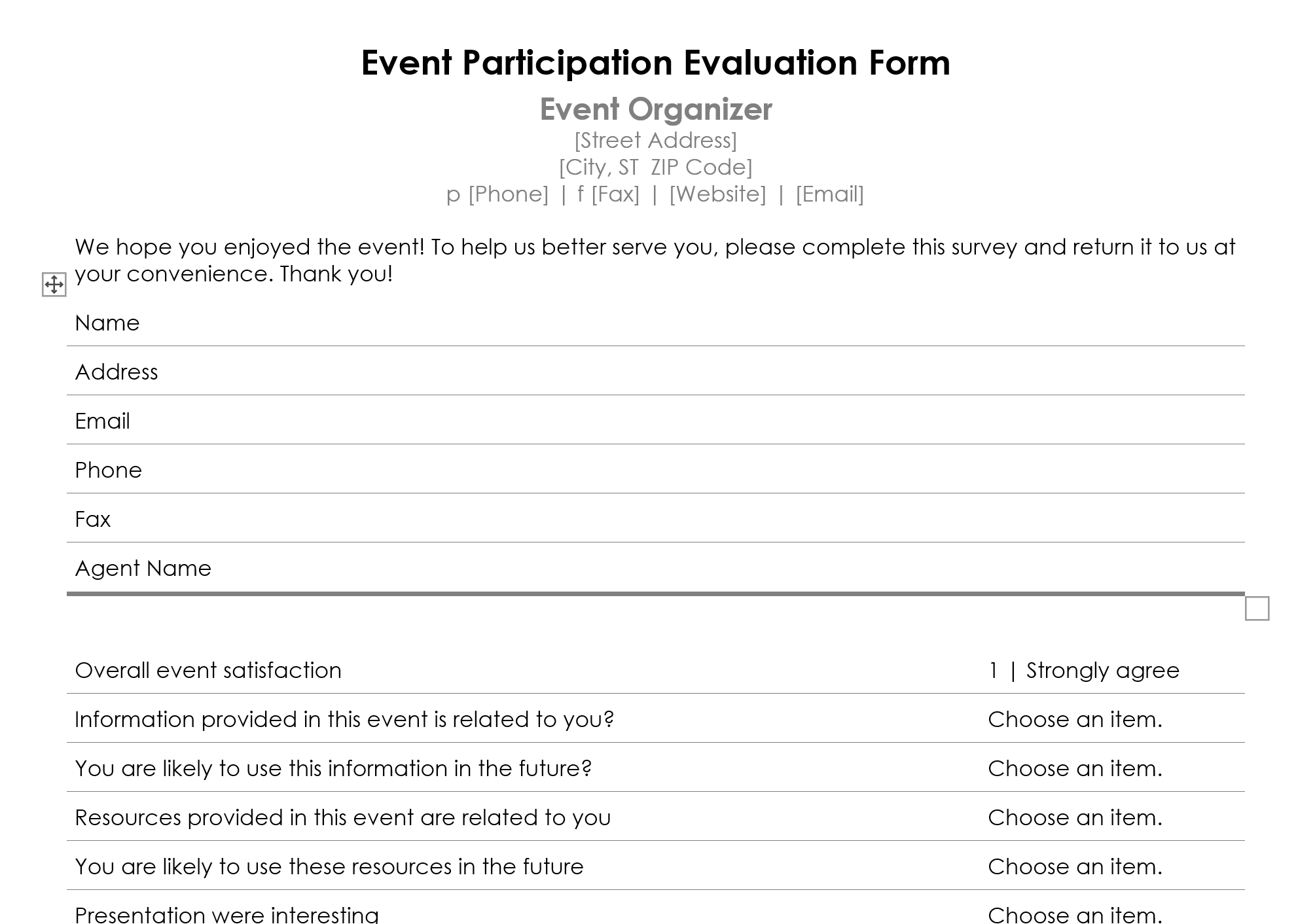 How To Create An Event Feedback Form (+Template) – Billetto Blog Intended For Event Survey Template Word