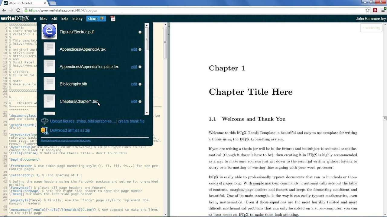 How To Get Started Writing Your Thesis In Latex – Overleaf Intended For Ms Word Thesis Template