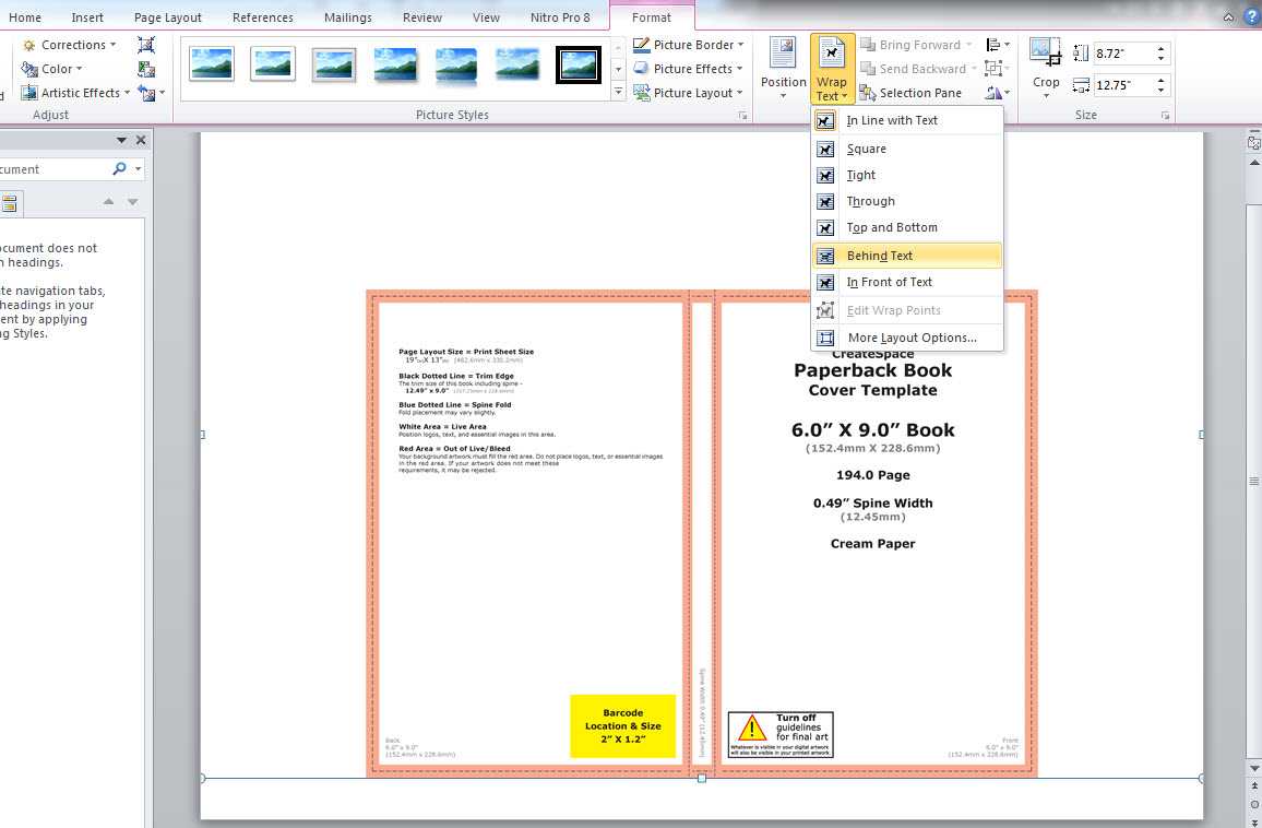 How To Make A Full Print Book Cover In Microsoft Word For Inside How To Create A Book Template In Word