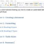 How To Make Automated Table Of Contents In Microsoft Word Inside Contents Page Word Template