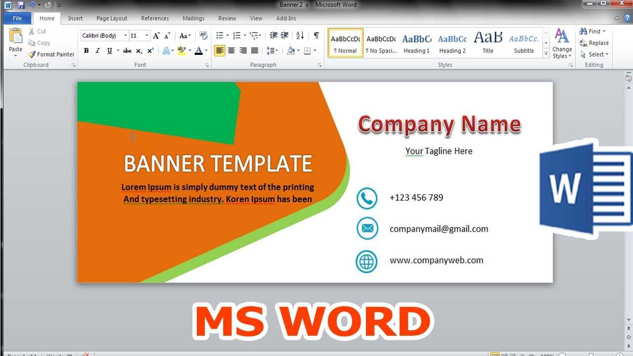 How To Make Banner Design Microsoft Word Template 2010 With Regard To Microsoft Word Banner Template