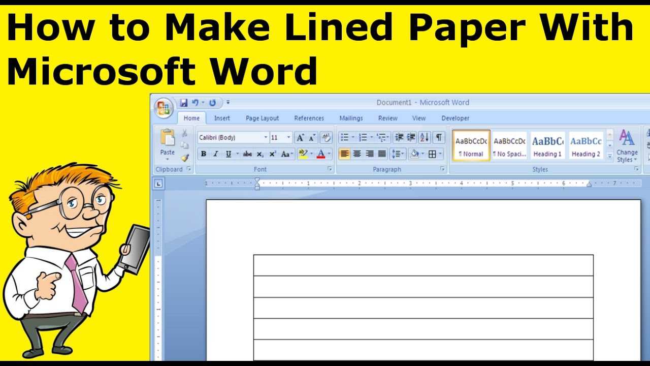 How To Make Lined Paper With Microsoft Word Intended For College Ruled Lined Paper Template Word 2007