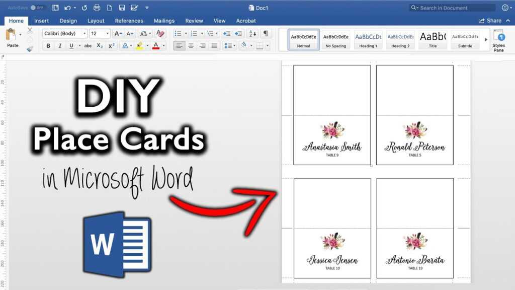 How To Do Place Cards In Microsoft Word