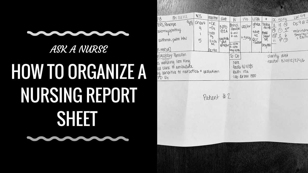 How To Organize A Nursing Report Sheet With Nursing Report Sheet Template
