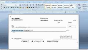 How To Print A Check Draft Template regarding Print Check Template Word