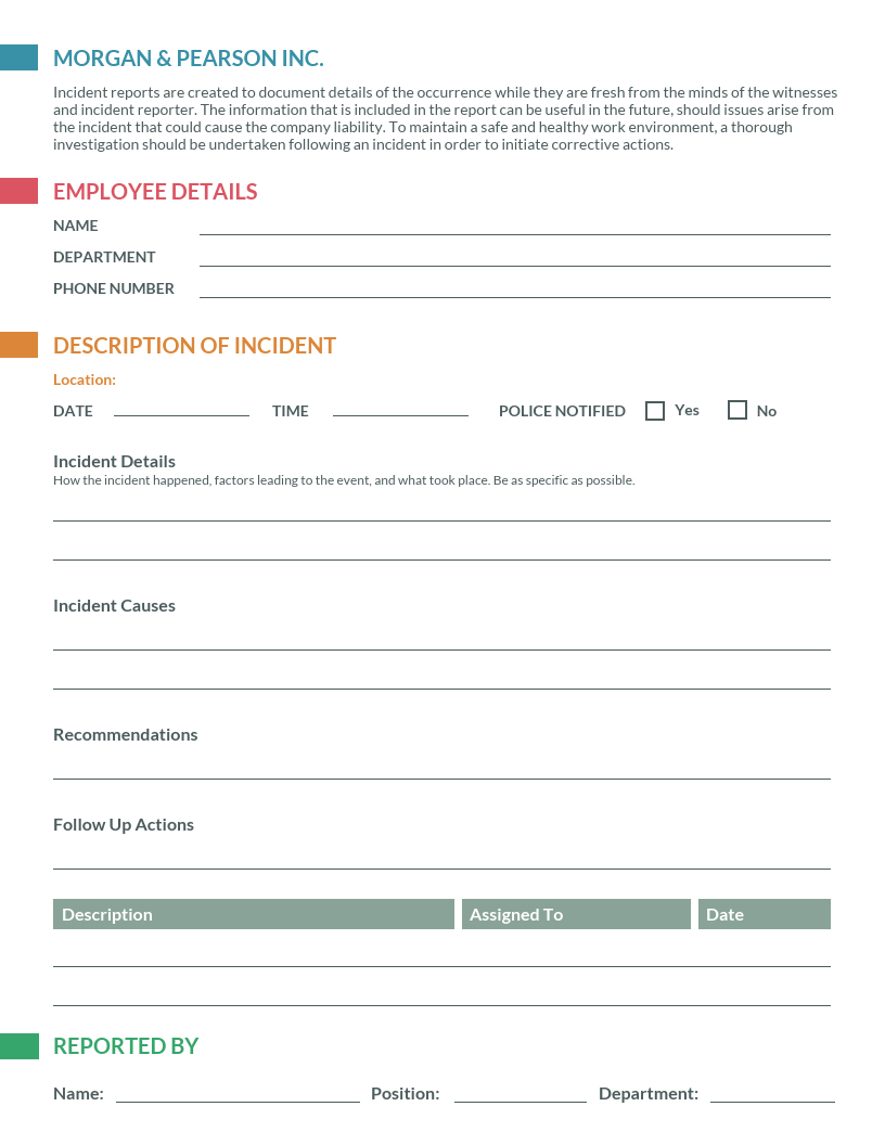 How To Write An Effective Incident Report [Templates] – Venngage In Hazard Incident Report Form Template