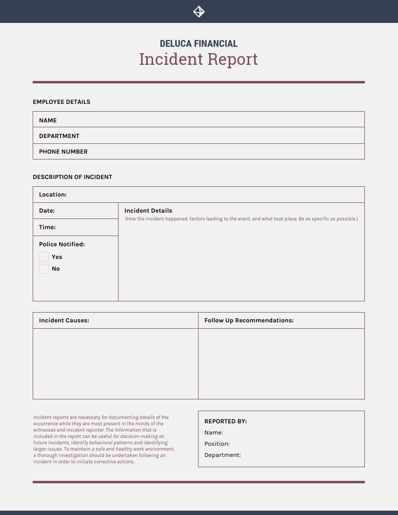 How To Write An Effective Incident Report [Templates] – Venngage In Office Incident Report Template