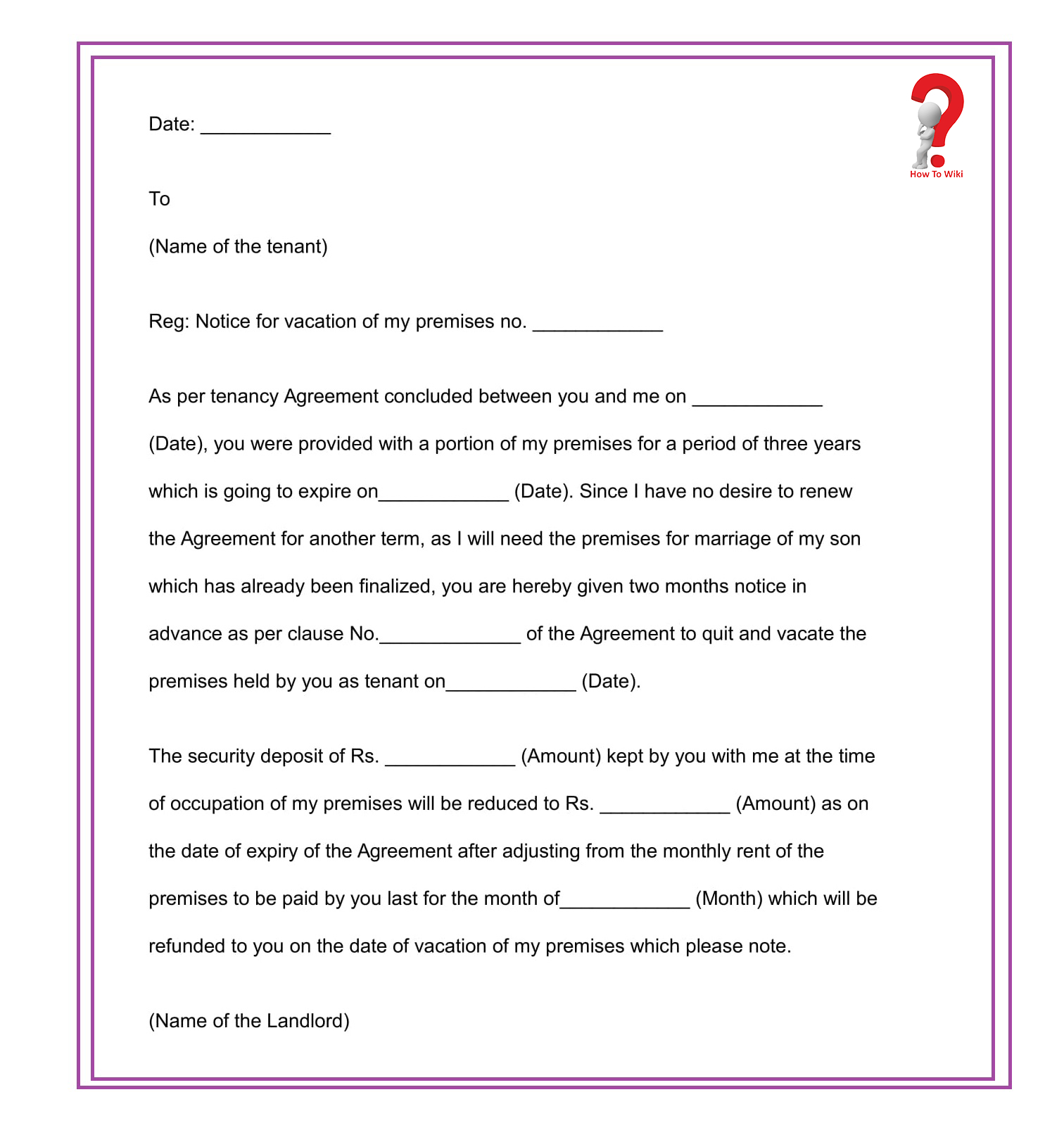 How To Write Notice Letter Template In Pdf & Word | How To Wiki Inside 2 Weeks Notice Template Word