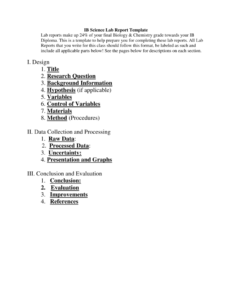 Ib Biology Lab Report Template with Ib Lab Report Template