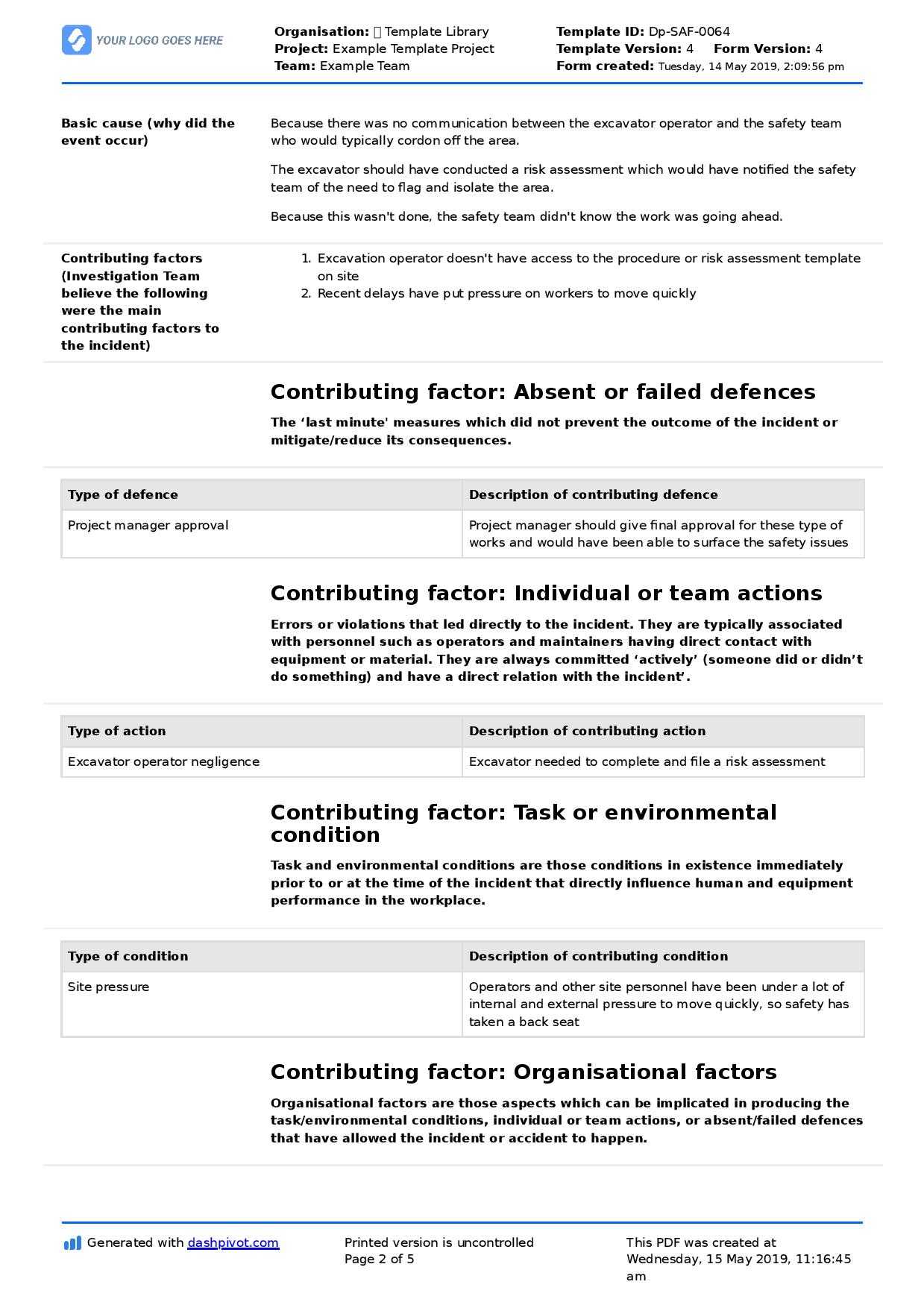 Icam Investigation Examples + Everything Else You Should Know In Failure Investigation Report Template
