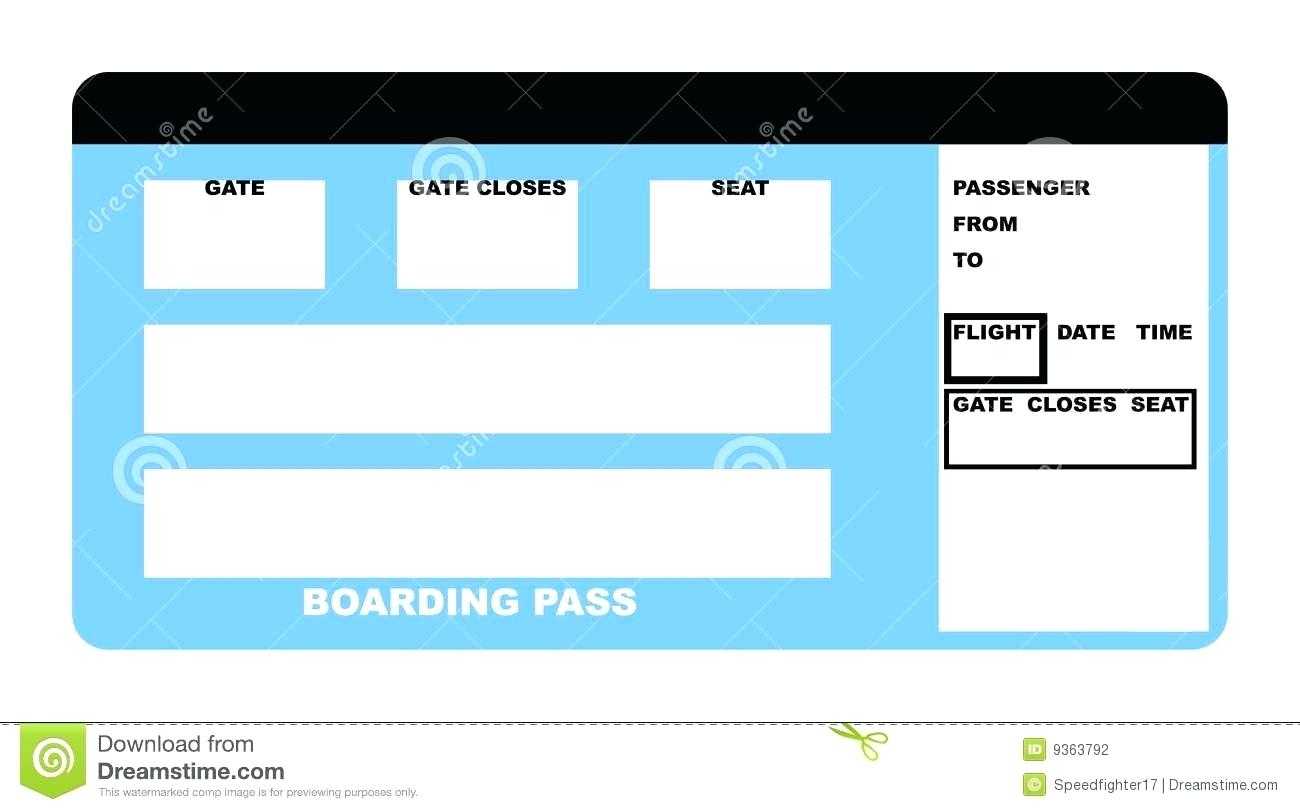 Images Of E Blank Boarding Pass Template Plane Ticket Air For Plane Ticket Template Word