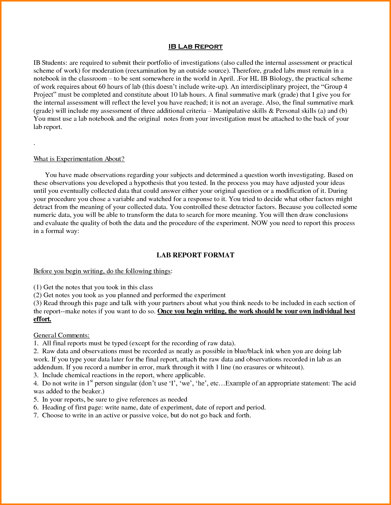 Incident Management Report Samples And 11 Biology Lab Report Regarding Lab Report Template Word