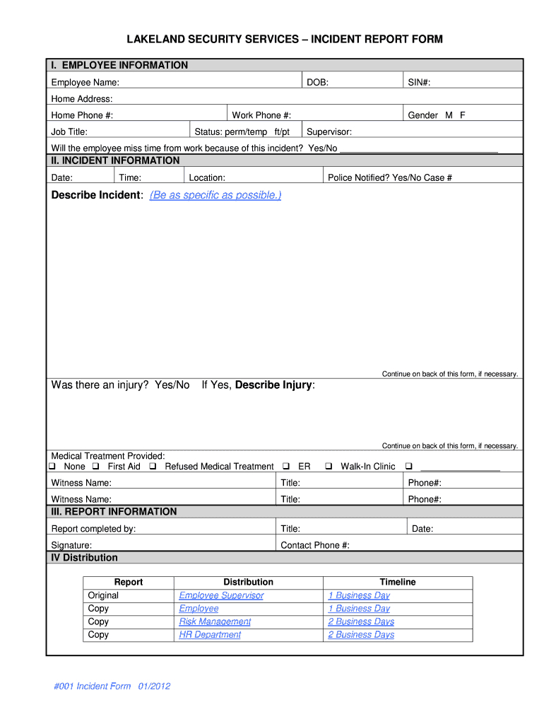 Incident Report Form – Fill Out And Sign Printable Pdf Template | Signnow For First Aid Incident Report Form Template