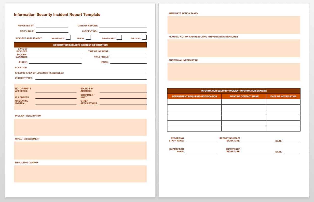 Incident Report Log Template - Business Template Ideas Throughout Incident Report Log Template
