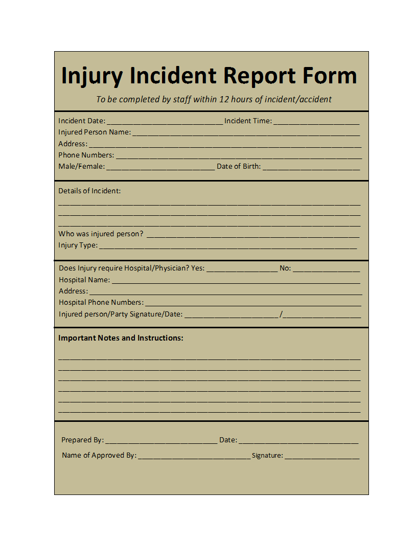 Incident Report Template Within Insurance Incident Report Template