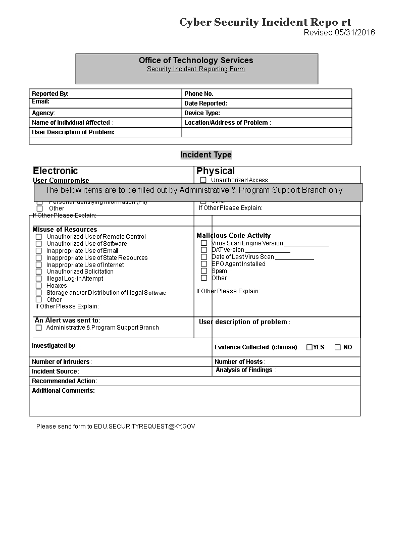 Information Security Incident Report Form – Barati.ald2014 Pertaining To Physical Security Report Template