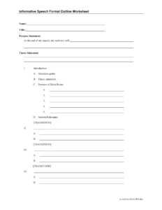 Informative Speech Outline Templates Examples Outlines throughout Speech Outline Template Word