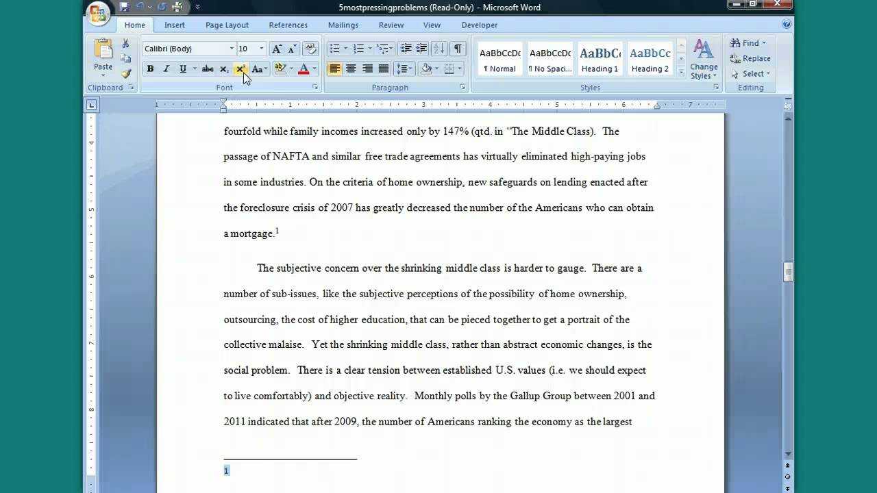 Inserting A Footnote In Word (Turabian Footnote Bib. Style) In Turabian Template For Word