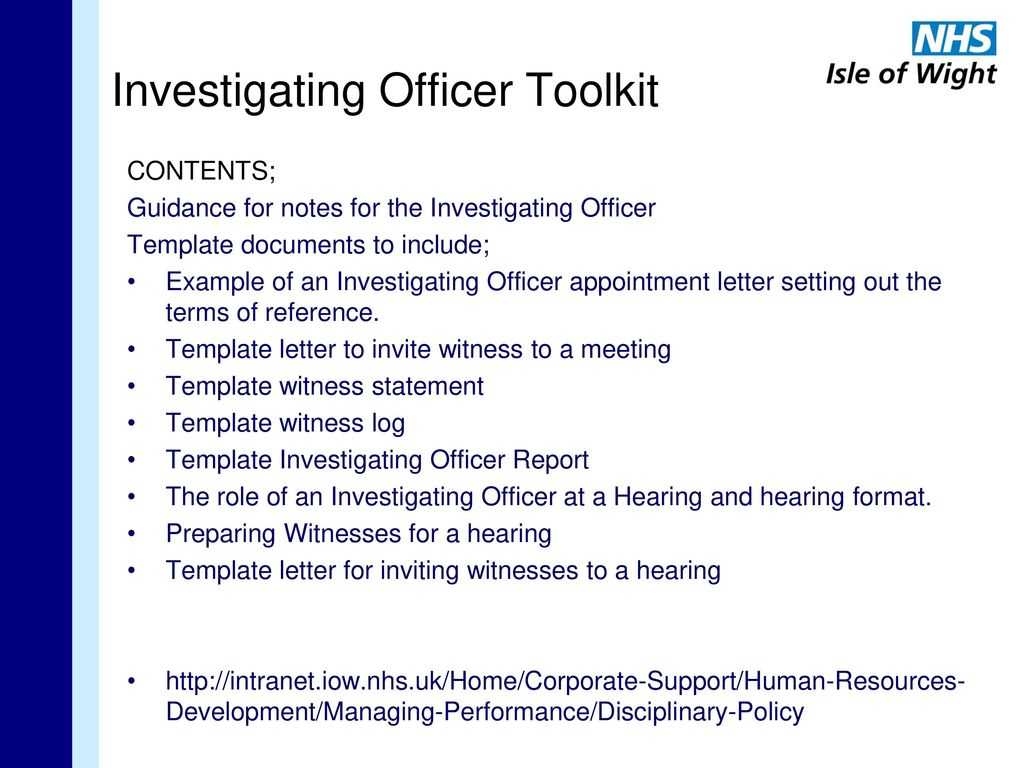 Investigating Officer Training For Employment Issues – Ppt In Investigation Report Template Disciplinary Hearing