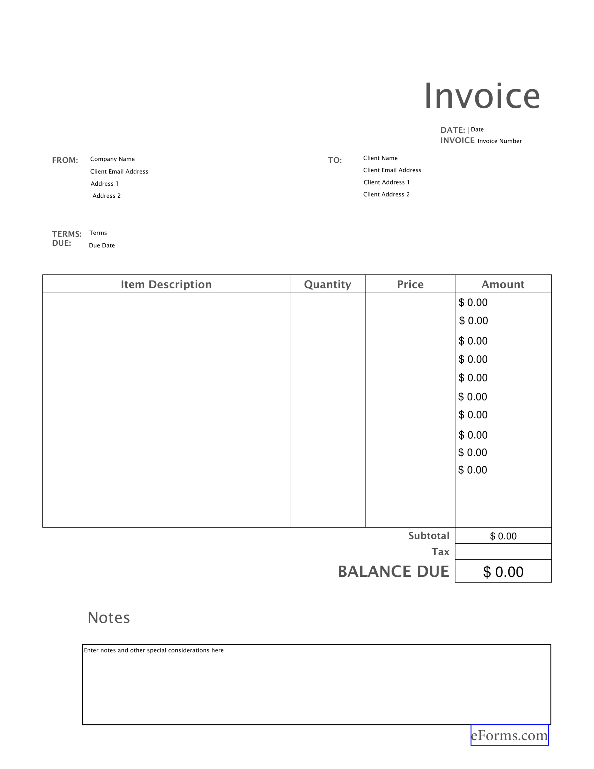 Invoice Blanks – Barati.ald2014 Throughout Blanks Usa Templates
