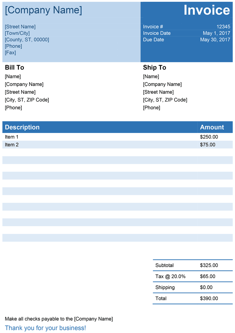 Invoice Template For Word - Free Simple Invoice Throughout Free Invoice Template Word Mac