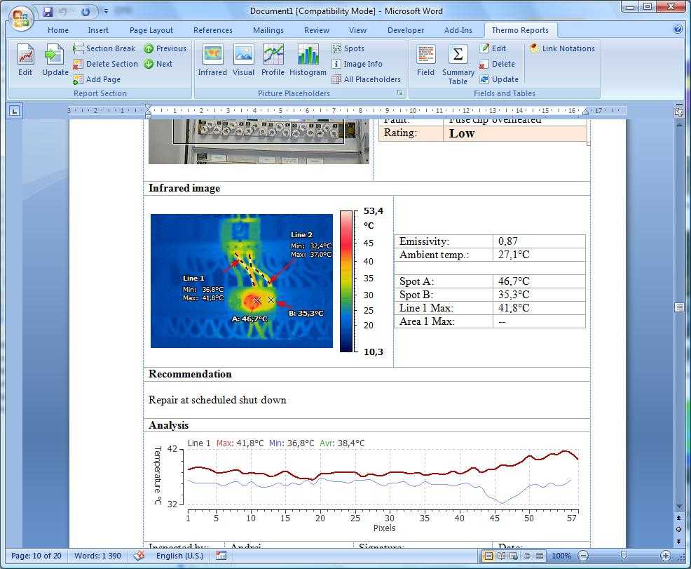Irt Cronista | Grayess - Infrared Software And Solutions With Thermal Imaging Report Template