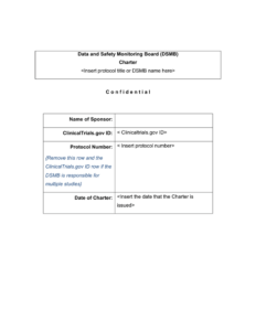Is There A Template For The Charter For A New Data Safety with regard to Dsmb Report Template