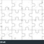 Jigsaw Puzzle Blank Template 6X4 Elements Stock Vector Throughout Blank Jigsaw Piece Template