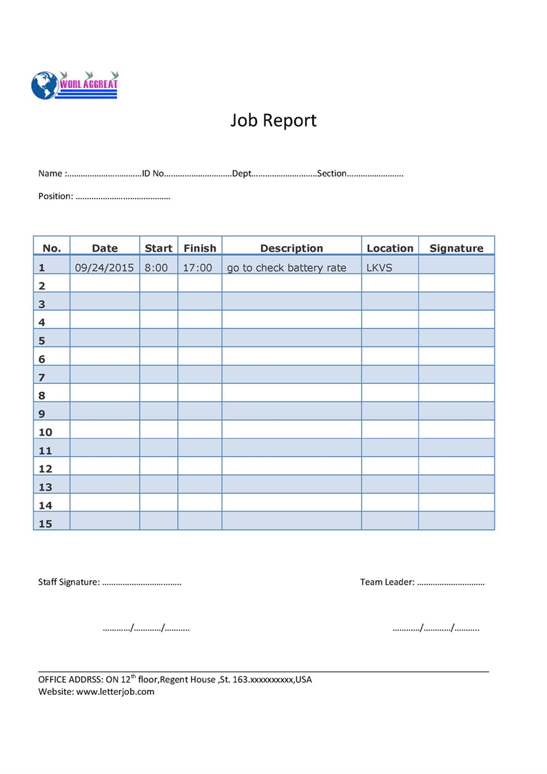 Jop Tips | 工作技巧 | 작업 팁: Daily Job Report Template Pertaining To Daily Work Report Template