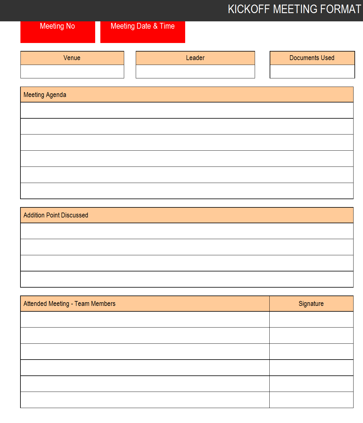 Kickoff Meeting Format – Regarding Free Meeting Agenda Templates For Word